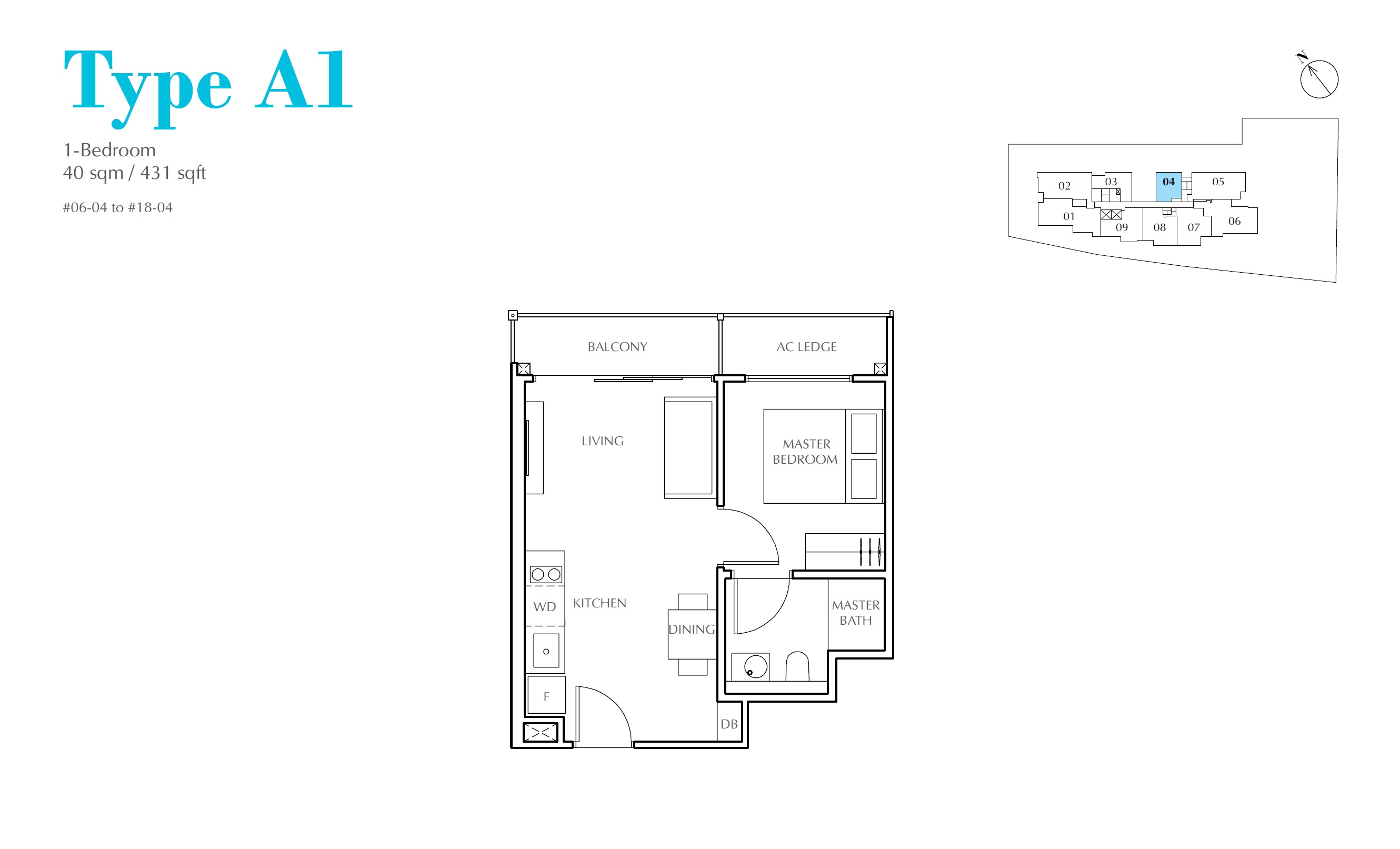 Jui Residences 1 Bedroom Floor Plan 1